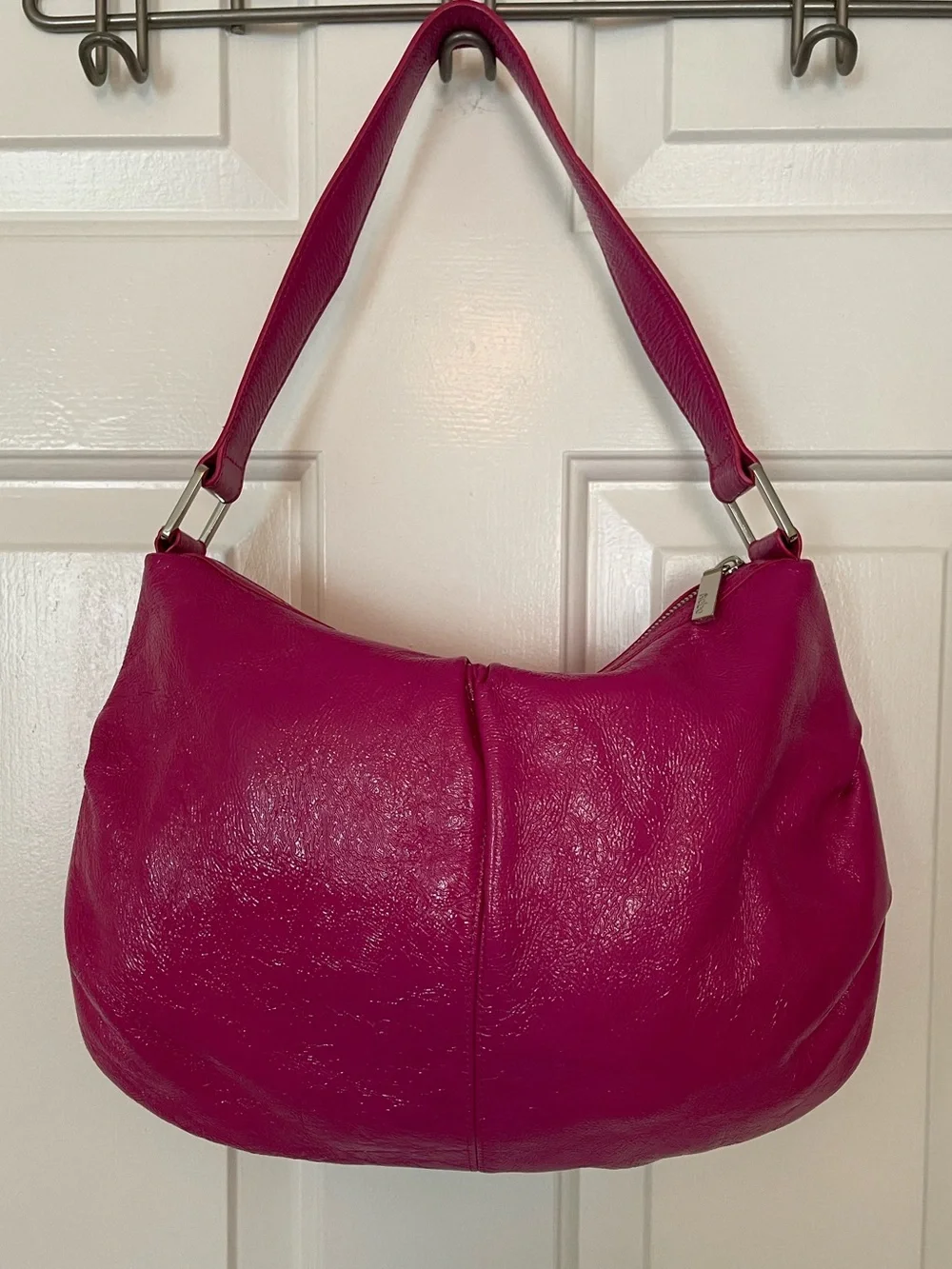 Hobo International Hot Pink Patent Leather Hobo Shoulder Bag